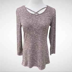 Juicy Couture Lightweight Crossneck Studded Sweater